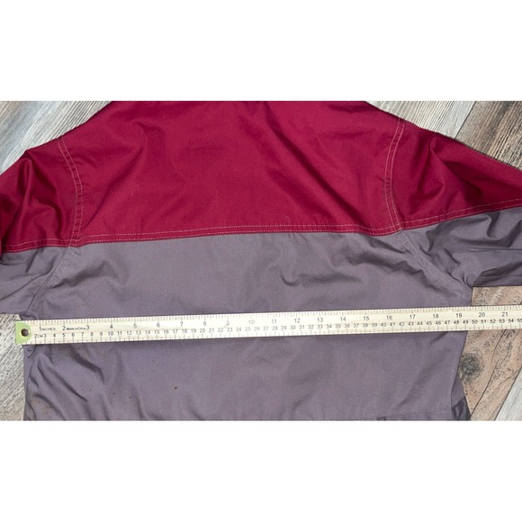 Vintage NORDSTROM Women Rain Coat Jacket Size 8 Maroon - Picture 7 of 8